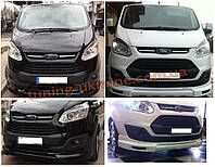 Спідниця на передній бампер під фарбування на Ford Transit Custom 2012
