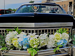 Прокат прикраси на весільне авто (біло-блакитне)