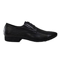 Летние туфли мужские классические из натуральной кожи черные р.44