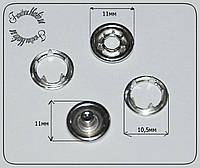 Кнопка клямерная 11 мм никель
