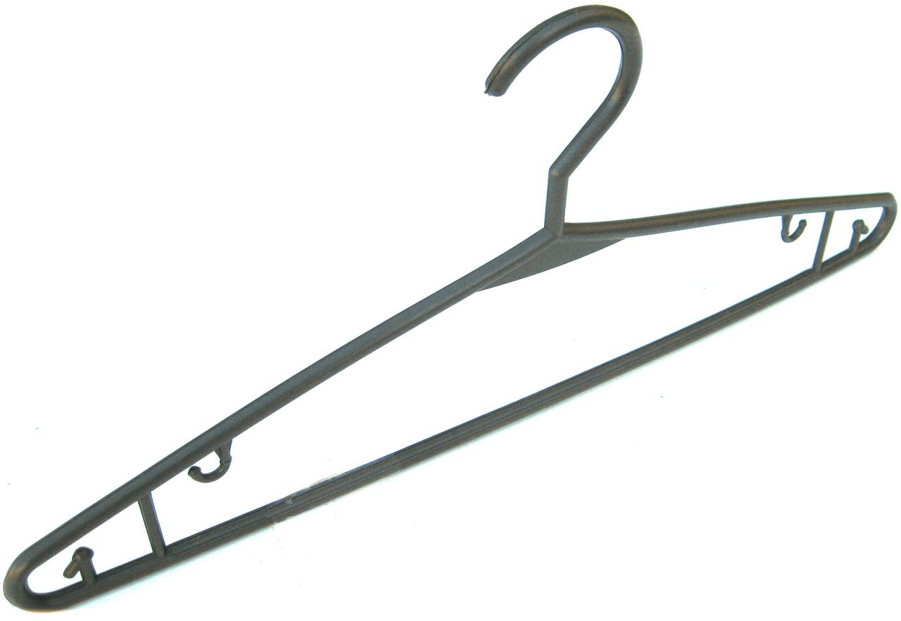 Вiшалка для одягу пластикова чорна №1 ПП КВВ (уп 10 шт), фото 1