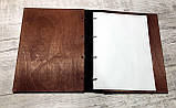 Папка меню з дерева та шкіри А4, фото 2