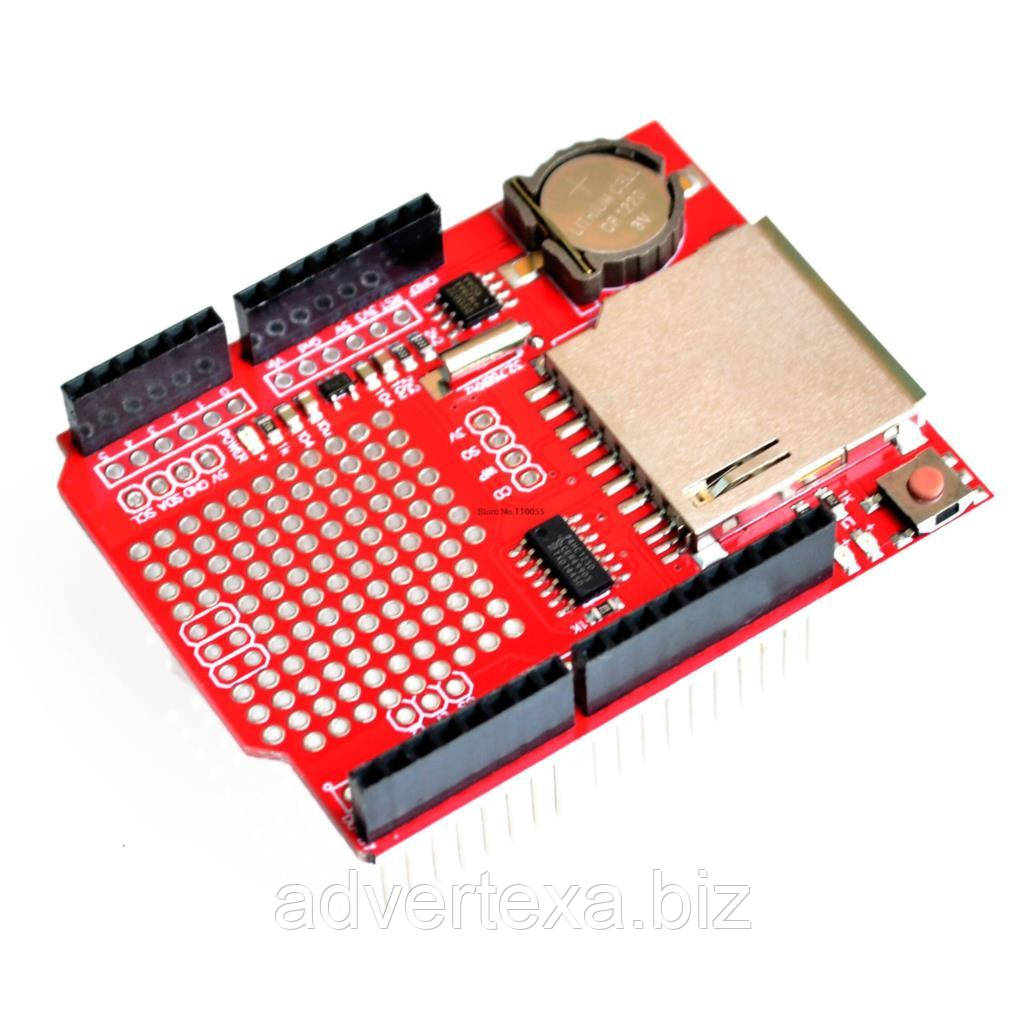 Реєстратор даних, модуль реєстрації V1.0 для Arduino UNO, з роз'ємом для SD карти і годинник реального часу