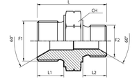 Адаптер прямий METR60* M20*1,5(Ш) - METR60* M16*1,5(Ш)