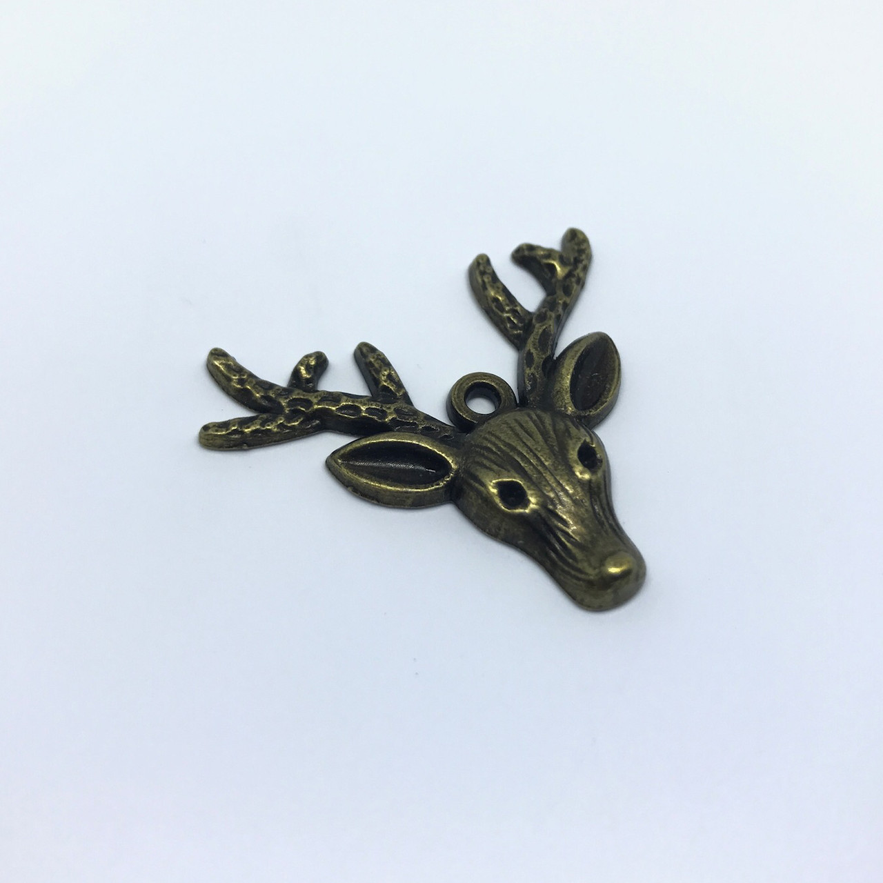 Підвіска "Олень" металева для створення браслетів колір антична бронза 31х37мм Кулон для прикрас, фото 1