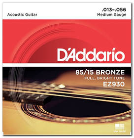 Струны D`ADDARIO EZ930 BRONZE MEDIUM 13-56