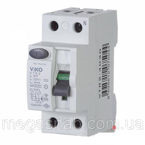 Пристрій захисного вимкнення ПЗВ VIKO 2P 32 А/30 мА, фото 1