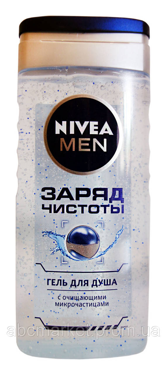 Гель для душу Nivea Men Заряд чистоти з очисними мікрочастинками - 250 мл.