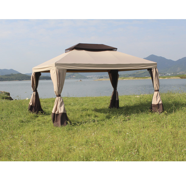 Садовий павільйон «DU-120 beige» 3х4 м. з москітками та шторами (7096)