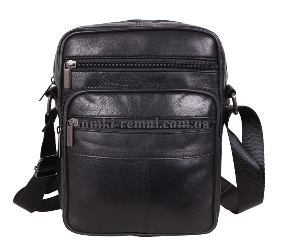 Чоловіча шкіряна сумка SW8011 чорна, фото 1
