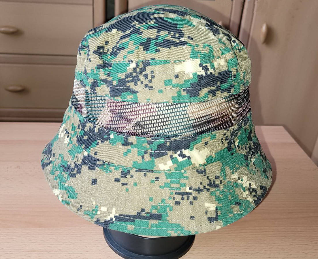 

Коттоновая камуфляжная военная мужская шляпа-панама с сеткой., Хаки