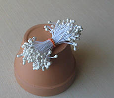 Тичинки глянсові. Колір білий. 100 ниток — 200 головок