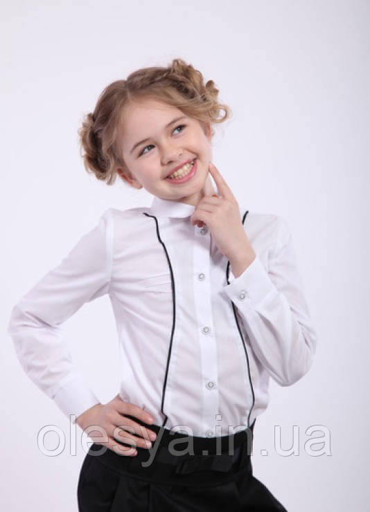 Блуза школьная на девочку Размеры 128 140 146 - фото 1 - id-p556093441