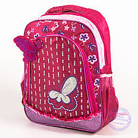 Школьный рюкзак для девочек с бабочкой - красный - 151