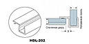 HDL-202 ПВХ ПРОФІЛЬ СКЛО-СКЛО (УЩІЛЬНЮВАЧ) 90 ГРАДУСІВ, фото 2