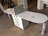 Манікюрний стіл подвійний з окремою тумбою для кожного майстра V155, фото 2