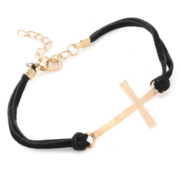 Браслет чорний із хрестом, фото 1