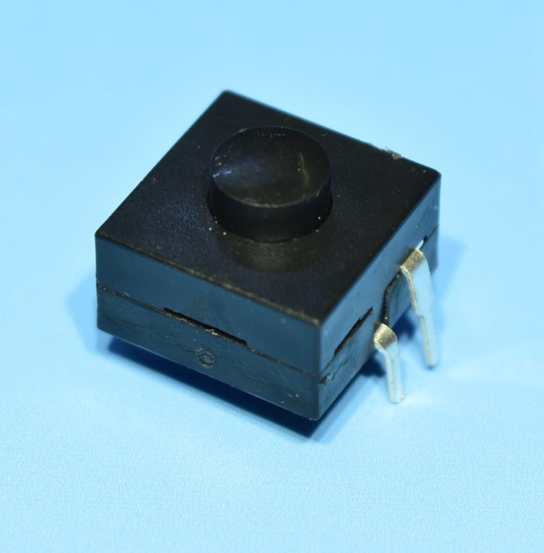 Кнопка з фікс. 12x12х6,6мм #214A 1-група 4pin, OFF-ON-ON, Китай, фото 1