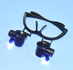 Лупа-окуляри бінокулярна з led-підсвіткою NO.9892GJ (10x, 15x, 20x, 25x) 14-0236