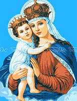 Вишивка бісером "Мадонна з немовлям" (75x52см) лики вишиваються