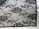 Шарф траурний для похорону гіпюр чорний 140х30 см, фото 3