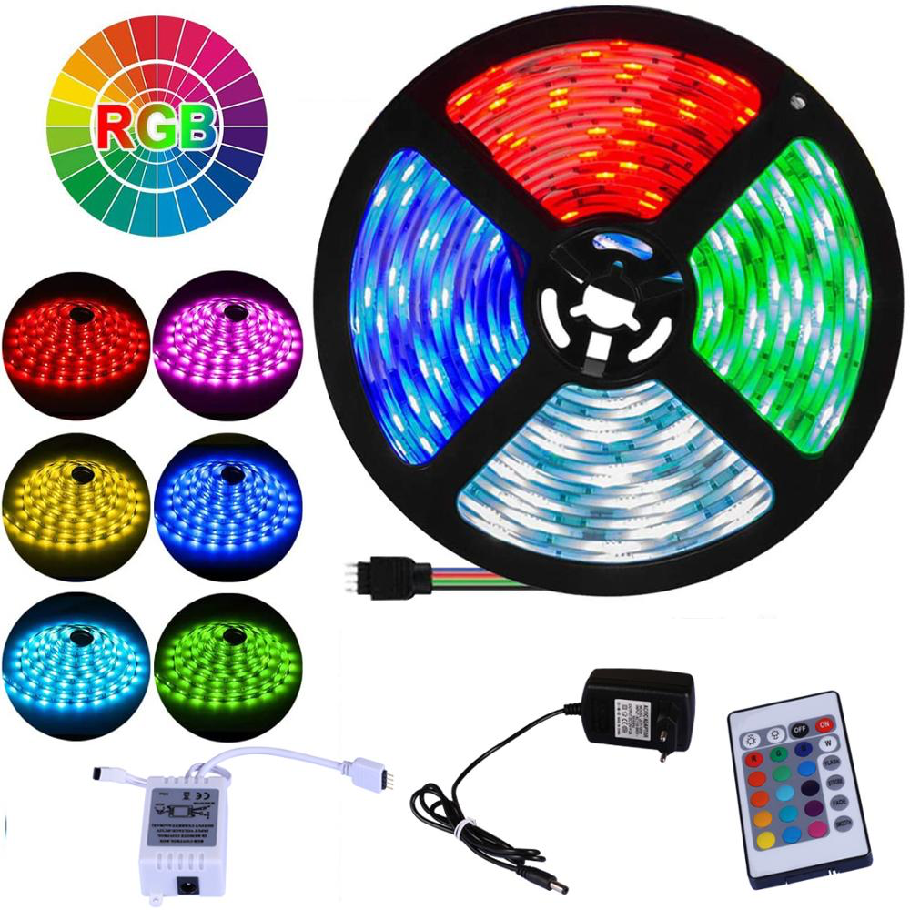 

Светодиодная LED лента 5 м 3528 RGB + пульт + блок