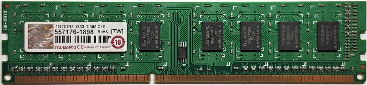 

Память для ПК DDR3 1GB 1333 MHz Transcend JetRam JM1333KLU-1G
