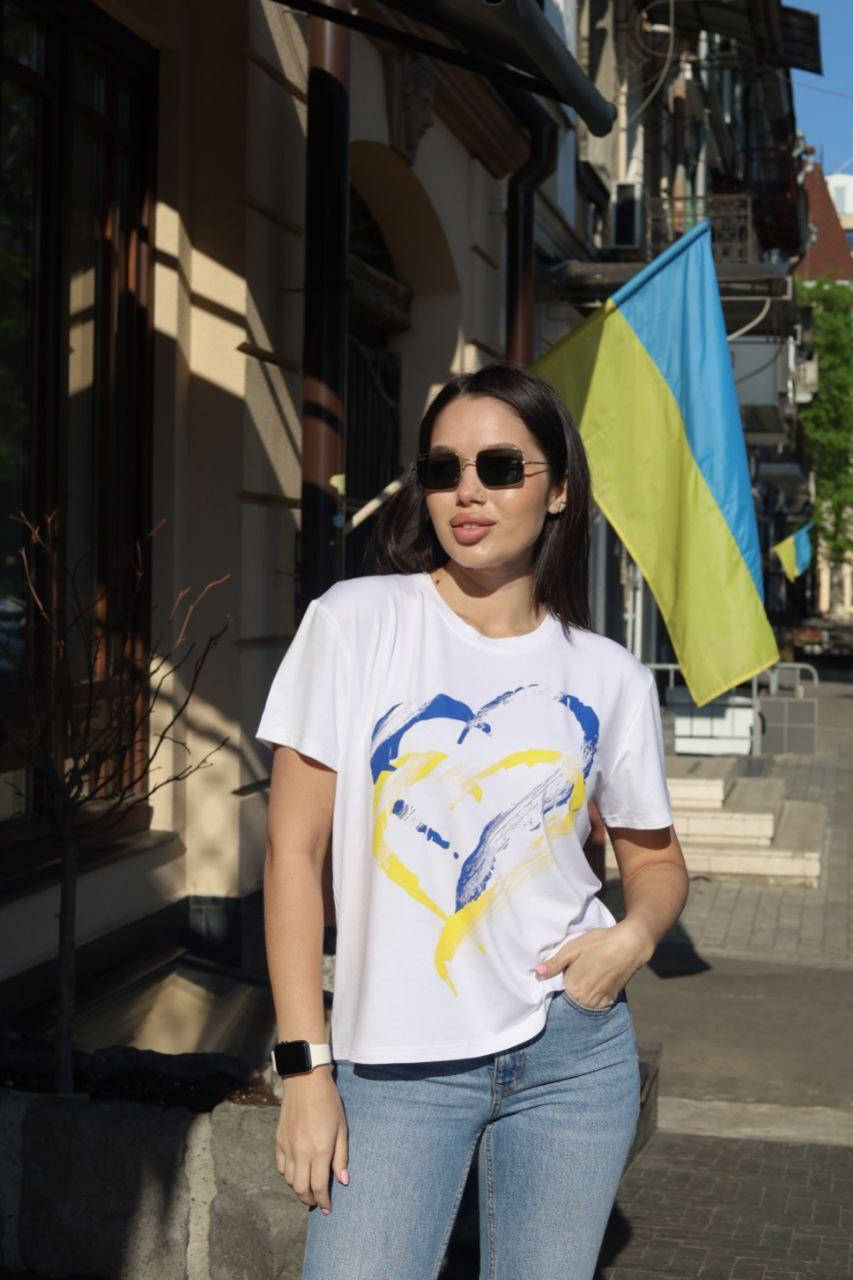 

Футболка женская патриотическая, Белый