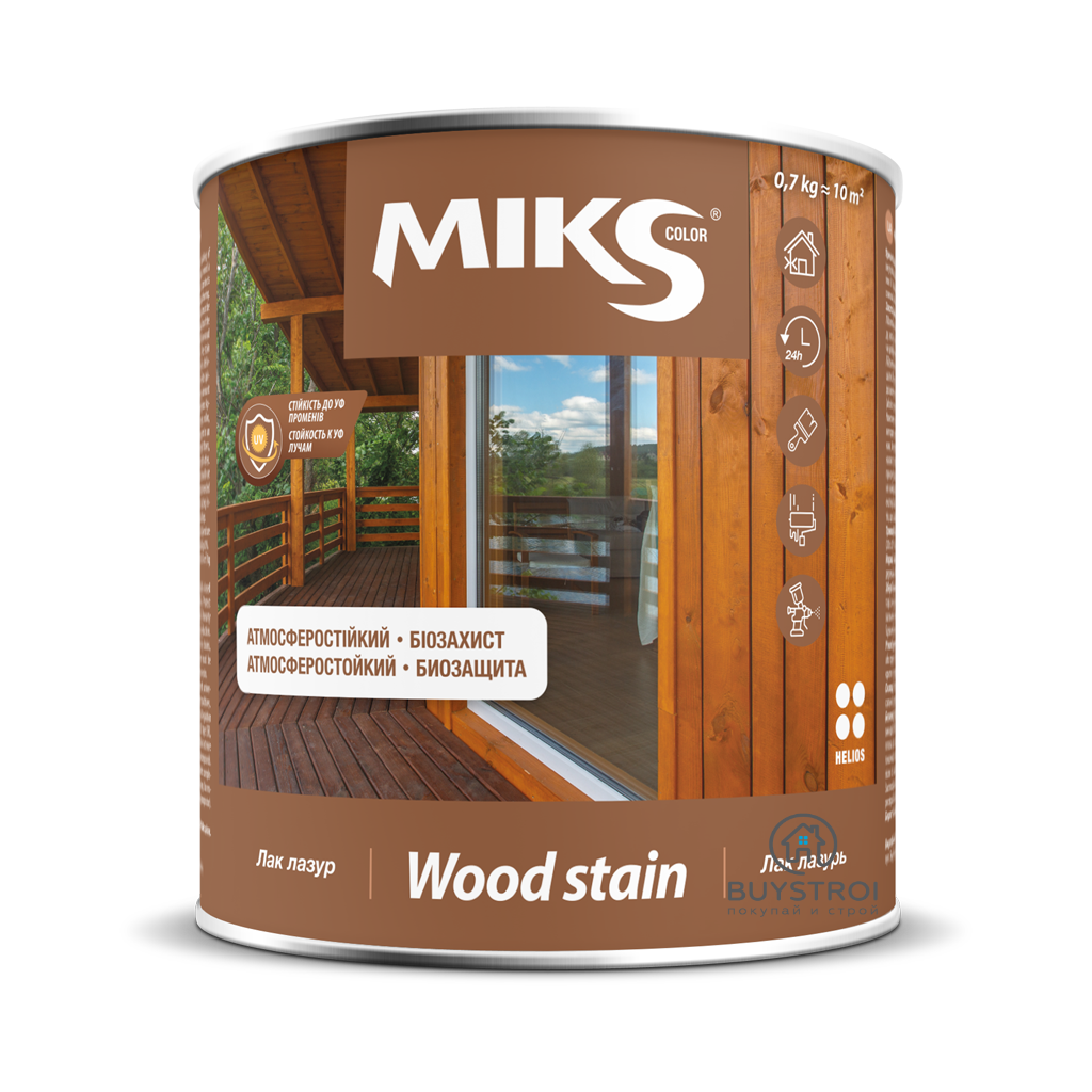 

Деревозащитная лазурь Miks Color ( Микс Колор) 0,7 кг. Палисандр