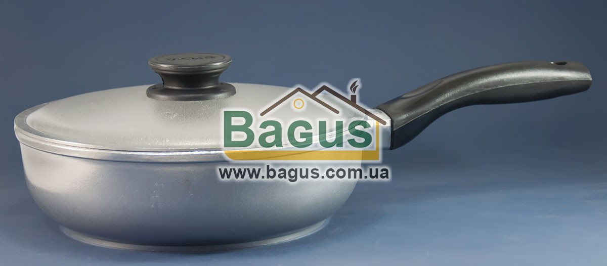 Сковорода 22 см глибока з потовщеним дном і кришкою Біол (2209BK)