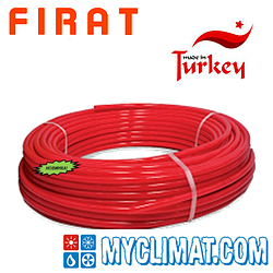 Труба для теплої підлоги Firat PEX-b 16x2 з кисневим бар'єром червона