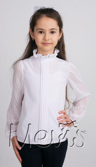 Нарядна блузка для дівчинки TM Mevis оптом р. 122-146 см (білий)
