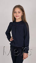 Шкільна блуза для дівчинки TM Mevis оптом р.122-146 см (синій)