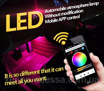 LED RGB-підсвітка салону з керуванням через застосунок на смартфоні, фото 1