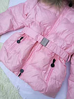 Зимовий костюм (куртка та напівкомбінезон для дівчинки moncler (монклер)