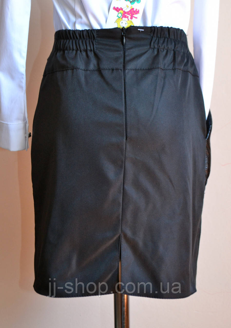 Детская школьная юбка карандаш для девочки от 5 до 12 лет, черного цвета - фото 3 - id-p556411614