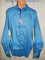 Сорочка чоловіча Enisse довгий рукав, батал, стрейч, дрібний візерунок, заклепки 004 \ купити сорочку
