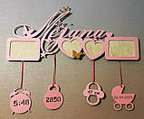 Фоторамка дитяча метрика з ім'ям на 4 фотографії, фото 2