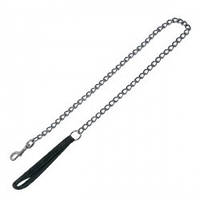 Повідець ланцюг для собак з нейлоновою ручкою Карлі-Фламінго ЧЕЙНЛІД СОФТ ГРІП, чорний, довжина 120 см
