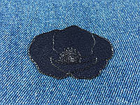 Нашивка мак-бутон кольору темно-синій 60х42 мм