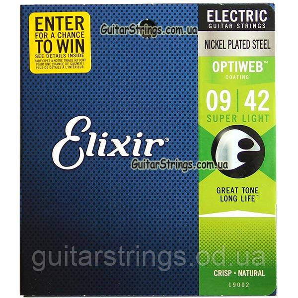Струны Elixir 19002 Optiweb Nickel Plated Steel Super Light 9-42