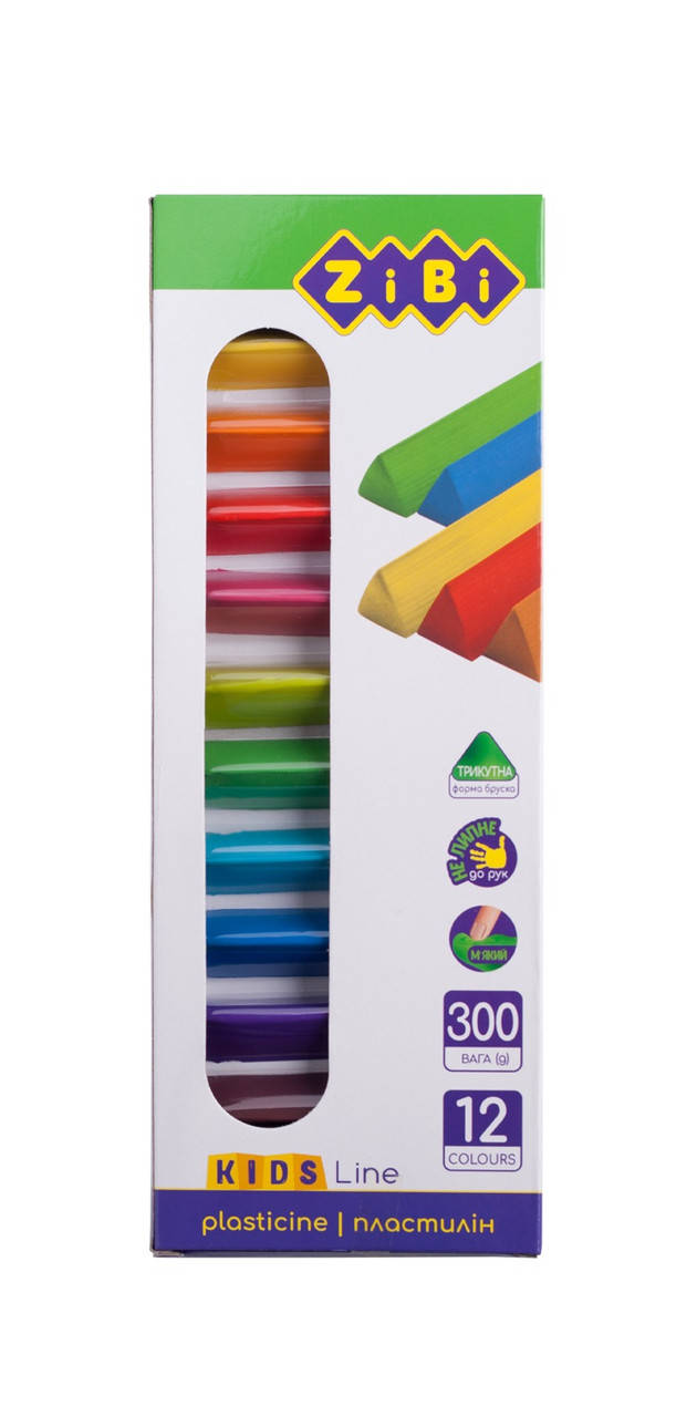 

Пластилін 12 кольорів, 300 г, KIDS Line