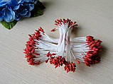 Тичинки Тайські крапельки, червоні на білій нитці. 24-25 ниток 48-50 головок, фото 3