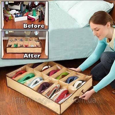 2шт органайзер для зберігання взуття Shoes under, фото 3