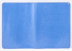 Обкладинка для паспорта LUX (блакитний) тиснення "ПАСПОРТ&PASSPORT", фото 4