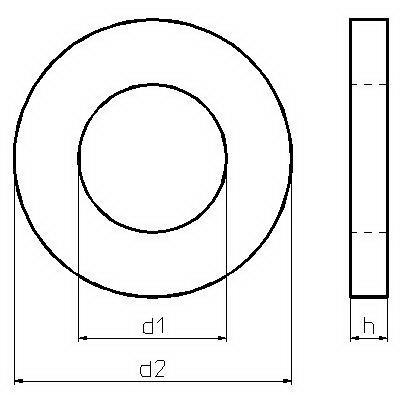 Схема габаритних і приєднувальних розмірів шайби DIN 433