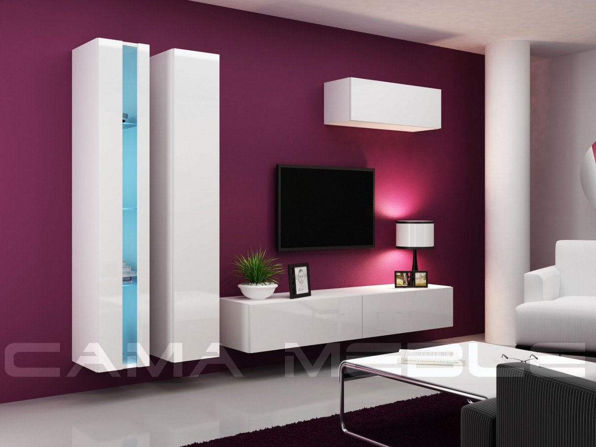 Вітальня Vigo NEW 1 Cama білий/білий глянець