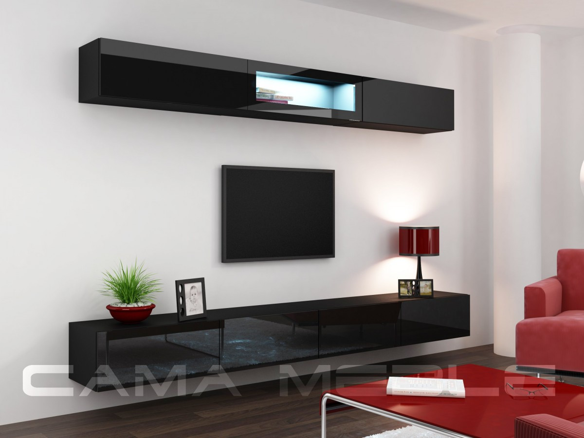 Вітальня Vigo 12 Cama чорний/чорний глянець, фото 1