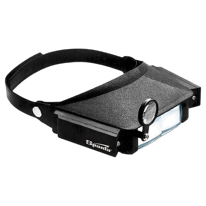 Лупа з додатковими лінзами, з підсвічуванням, для закріплення на голові SPARTA