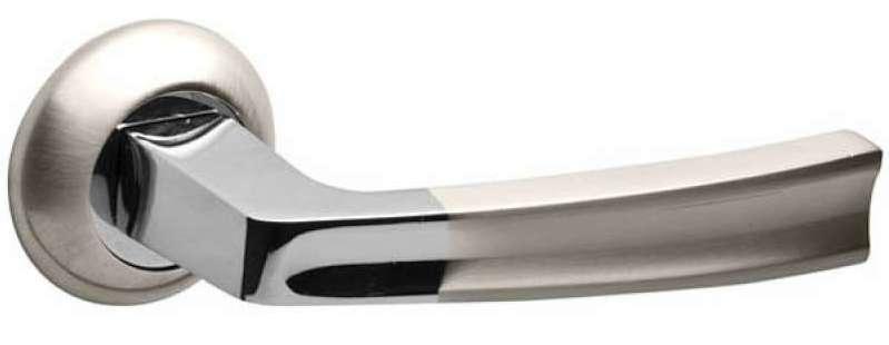 Ручка дверная на розетке Fuaro Volt матовый никель/хром (Китай) - фото 8 - id-p557113102
